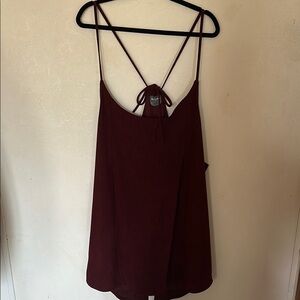 Burgundy Spaghetti Strap Dress